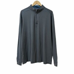 Tasc Mens Carrollton Athletic Performance 1/4 Zip Long Sleeve Top Size XL Blue
